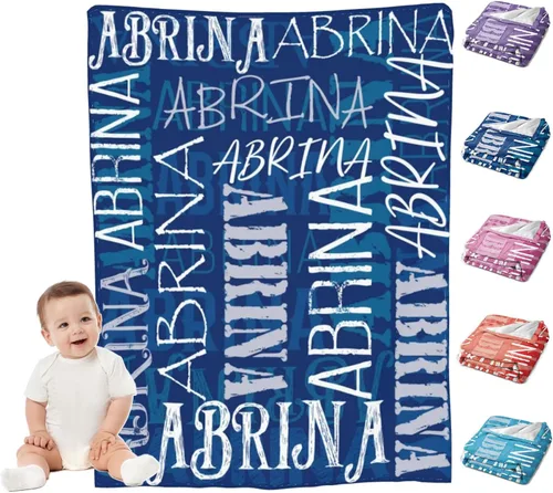 Miniatura 15 de Mantas de bebé personalizadas para niño, manta suave personalizada con nombre para niños, regalos personalizados para bebés recién nacidos, manta