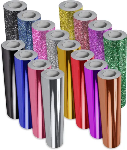 Miniatura 2 de VViViD Deco65 - Paquete de vinilo adhesivo permanente multicolor cromado brillante para manualidades (8 colores, paquete de 16 hojas