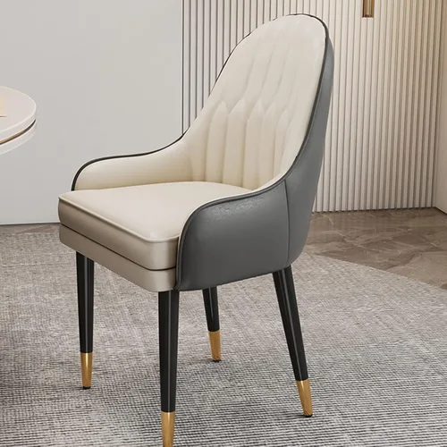 Miniatura 16 de Sillas de comedor modernas, sillas de comedor tapizadas de piel sintética de mediados de siglo, sillas auxiliares de ocio con patas de metal para 15