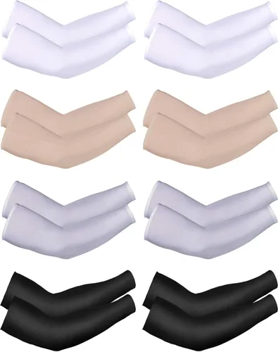 Miniatura 17 de Mudder 8 Pairs UV Sun Protection Cooling Arm Sleeves for Men Women Youth Silk Compression Arm Cover Breathable Outdoors Sport Camouflaje