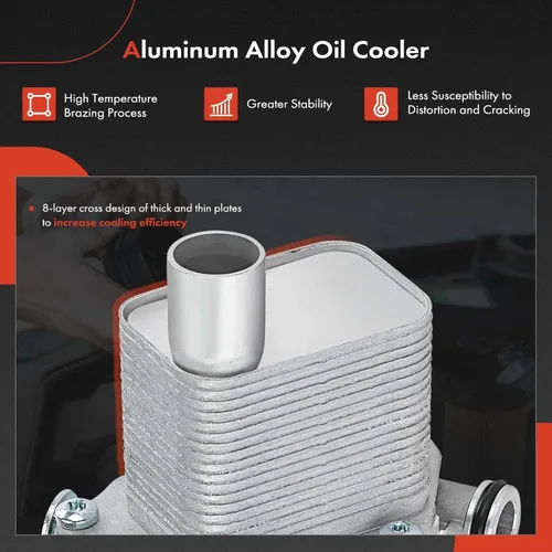 Miniatura 5 de A-Premium Enfriador de Aceite del Motor y Conjunto Adaptador de Carcasa del Filtro de Aceite con Juntas Compatible con Vehículos Buick, Chevy -1.4L