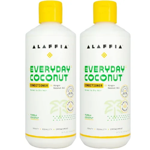 Alaffia Acondicionador, EveryDay Coconut paquete de 2 – Acondicionador hidratante para el cabello Purely Coco, desenredante, control del