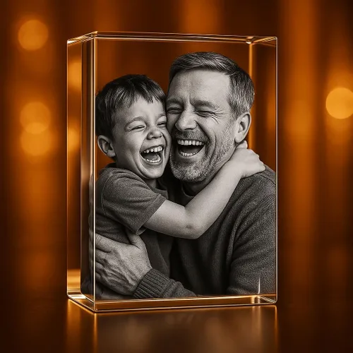 Miniatura 2 de Cristal grabado con foto 3D personalizada (rectángulo pequeño (1.96 x 3.14 x 1.96 pulgadas)
