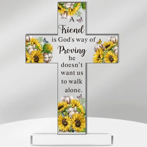 Miniatura 11 de Regalos Cristianos de Acrílico Chunful para Mujer y Hombre Cruz de Jesús Religiosa y Decorativa con Versículos de la Biblia y Oraciones Cruz