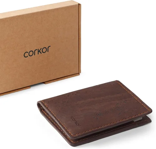 Miniatura 4 de Corkor Slim Wallet for Men, RFID Safe, Vegan Non Leather, Bi-fold Cards Cash