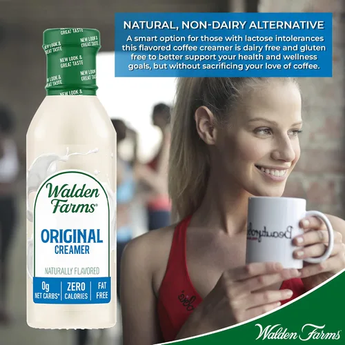 Miniatura 6 de Walden Farms Original Coffee Creamer – Cero calorías, sin grasa, sin azúcar, baja en carbohidratos, apta para dieta cetogénica, sin lácteos, vegana