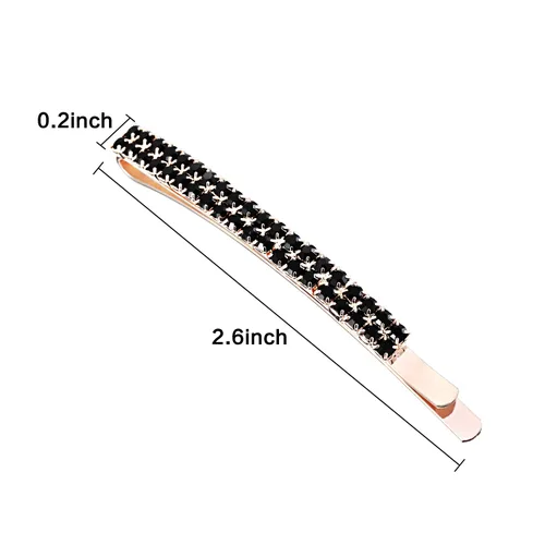 Miniatura 3 de Yaomiao 16 horquillas de diamantes de imitación de doble fila, pinzas decorativas para el cabello, horquillas de cristal de diamante para mujeres