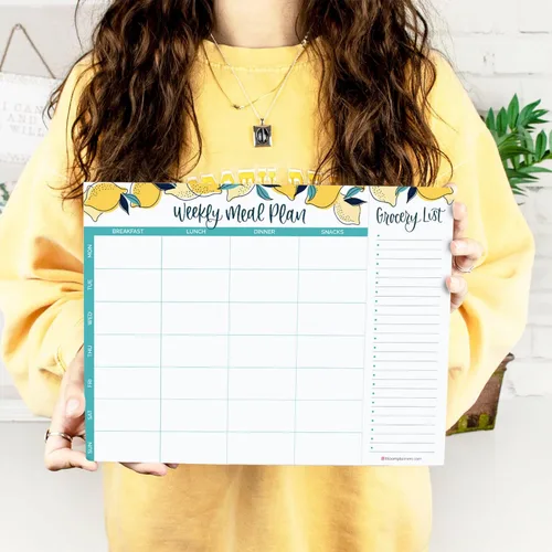 Miniatura 6 de bloom daily planners - Bloc de notas semanal para planificar las comidas con imanes para el refrigerador, incluye una «Lista de compras