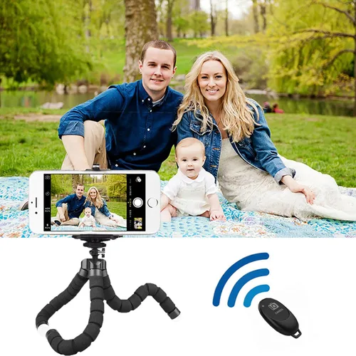 Miniatura 7 de Trípode de esponja con soporte flexible con inalámbrico Mini sponge tripod, made of thicker premium metal, flexible and rotatable, mobile phones