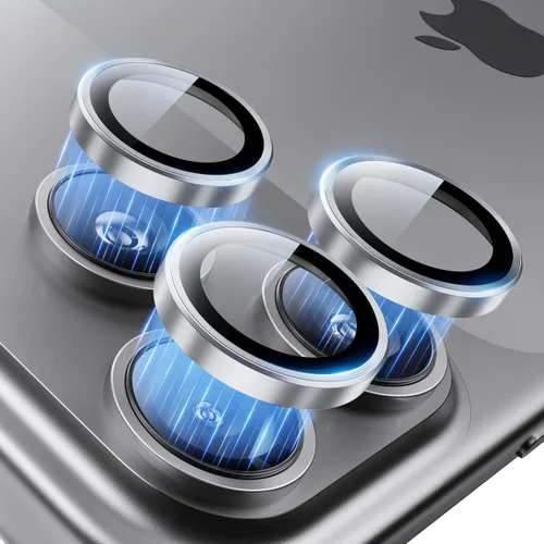 Miniatura 16 de Hoerrye Protector de lente de cámara para iPhone 17 Pro Max/17 Pro - [Vidrio templado superior 9H+ - grado militar de 12 pies] HD Invisible Fit Gris