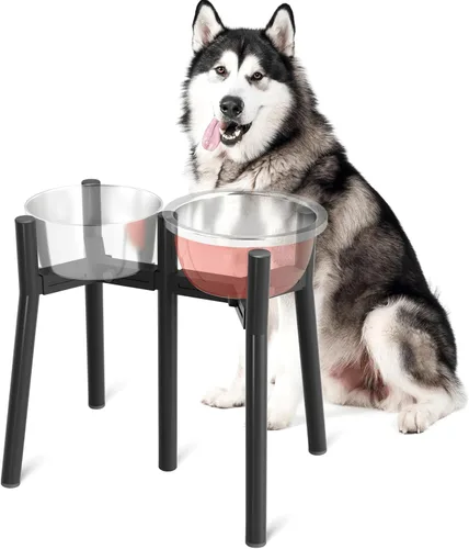 Miniatura 14 de Soporte Ajustable Elevado para Cuenco de Perros de 7-10.6" de Diámetro para Comida y Agua - Comedero Elevado de 11" de Altura para Mejorar