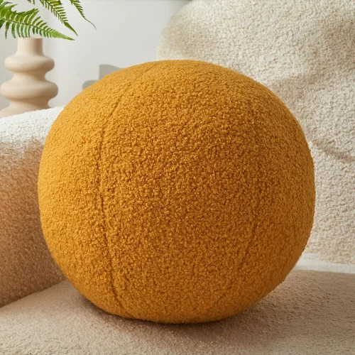 Miniatura 8 de Almohada de Nudo Blanco Crema de 13.7'' Almohada Redonda Decorativa de Felpa Suave Almohada de Bola de Nudo Almohada Anudada Hecha a Mano Cojín