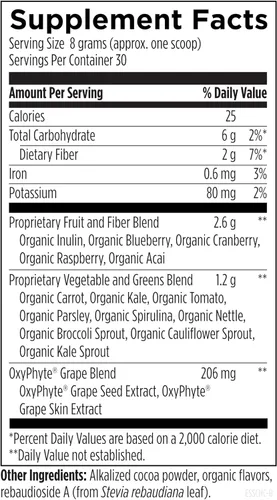 Miniatura 4 de Designs for Health EssentiaGreens and Reds (chocolate, 30 porciones), superalimento vegano en polvo con espirulina, col rizada y más, para nutrición