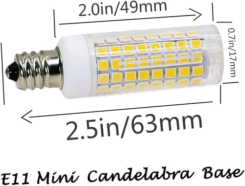 Miniatura 2 de Bombilla LED E11 de 75 W, 100 W, reemplazo de bombillas halógenas, JD T4 e11, mini base de candelabro de 110 V, 120 V, 130 bombillas de entrada