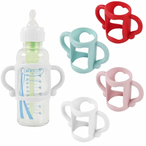 Miniatura 11 de TonGass Paquete de 4 asas de botella para biberones estrechos Dr. Brown con asas de fácil agarre para sostener su propio biberón, silicona suave sin