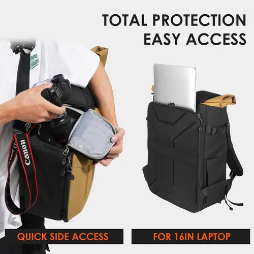 Miniatura 3 de Mochila Tarion de carcasa dura para cámara grande - Bolsa de cámara expandible para fotógrafos con compartimento para laptop de 16" y acceso lateral
