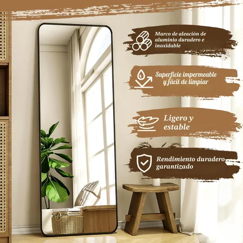 Miniatura 5 de XRAMFY Espejo rectangular de cuerpo completo de 56 x 21 pulgadas, con soporte para colgar en la pared, para dormitorio, sala de estar, dormitorio