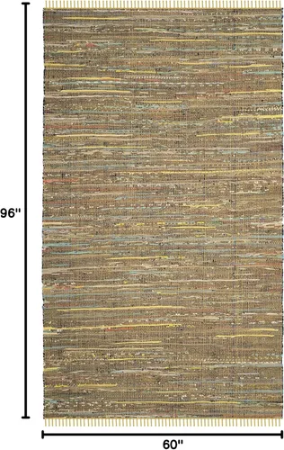 Miniatura 2 de Safavieh Rag Collection RAR127B - Alfombra de algodón tejida a mano, color azul y multicolor, Algodón, Amarillo/Multi