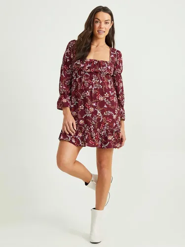 Miniatura 4 de ALTAR'D STATE Vestido de manga larga para mujer, con estampado floral, cuello cuadrado, casual, para verano y otoño