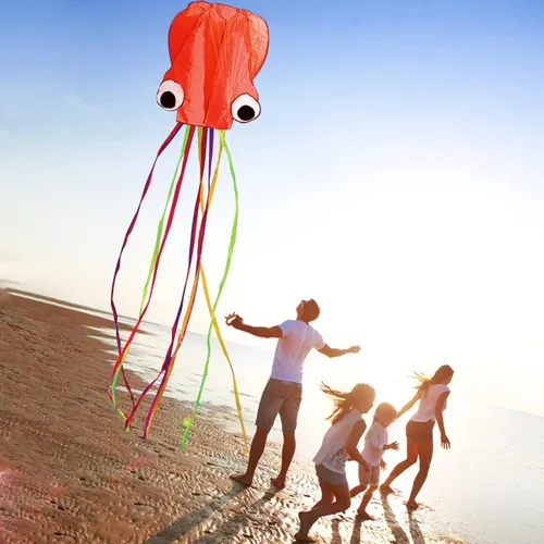 Miniatura 4 de Hengda Kite Soft Octopus Kite Series, Beautiful Kite with Long Colorful Tail for Kids and Adults, Easy to Fly Beach Kites, Excellent Outdoor