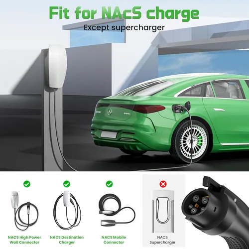 Miniatura 3 de Adaptador Tesla a J1772, convertidor NACS a J1772 de 48A 250V, compatible con conectores de alta potencia Tesla, cargadores de destino y conectores