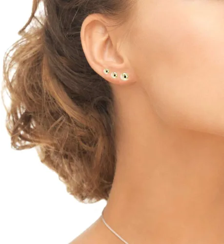 Miniatura 3 de Pendientes de tuerca de plata de ley pulida para cartílago para hombres y mujeres