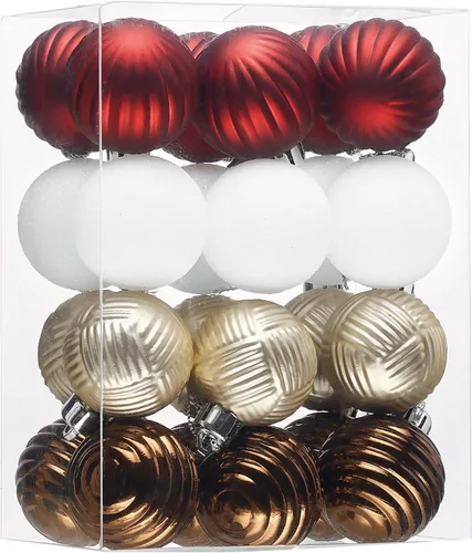 Miniatura 19 de Valery Madelyn 1.6" Adornos Pequeños de Navidad para Árbol, Juego de 24 Adornos Colgantes de Bola Negros Inastillables a Granel para Decoración