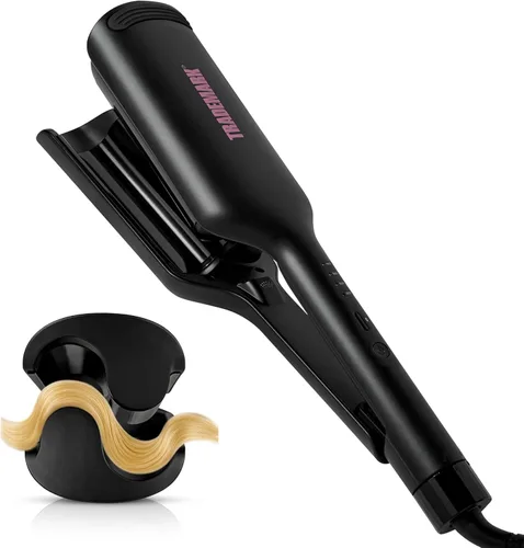 Trademark Beauty Hair Waver - Ondulador de Cabello de Doble Barril, Rizador de Ondas Playeras, Babe Waves X, Rizador de Cabello de Temperatura Negro
