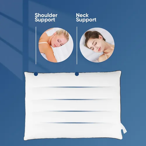 Miniatura 3 de MINUPWELL Almohadas ultra finas, almohadas planas para dormir delgadas con soporte 7D de 2.5 pulgadas de altura, almohadas de cama delgadas