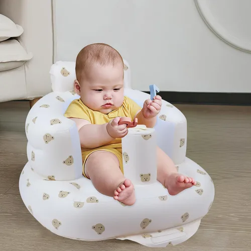 Miniatura 7 de EKEPE Asiento inflable para bebé con ventosas para bebés de 3 meses en adelante, asientos de piso para bebé para sentarse con bomba de aire