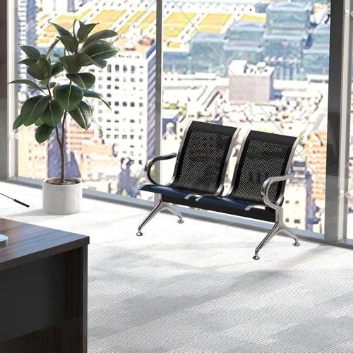 Miniatura 14 de Silla de sala de espera, banco de recepción del aeropuerto con brazos, sillas de recepción de invitados, silla de oficina, banco de vestíbulo, banco