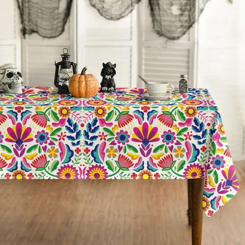 Miniatura 8 de Horaldaily Mantel de México 52x70 Pulgadas Rectangular, Halloween Cinco De Mayo Fiesta Lavable Cubierta de Mesa Estacional para Decoración de Fiesta