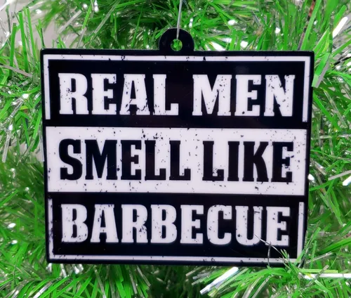 Miniatura 2 de Adorno de Navidad para barbacoa – Los hombres de verdad huelen a barbacoa (A30)