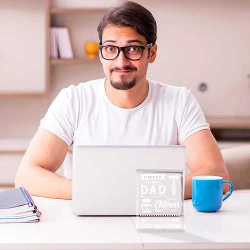 Miniatura 7 de gisgfim Regalos para papá para el Día del Padre, regalos de cristal acrílico significativo, recuerdo de papá, pisapapeles acrílico, regalo