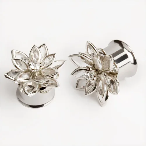 Miniatura 4 de KUBOOZ tensores para orejas, modernos, elegantes, diseño de flores, joyería de piercing