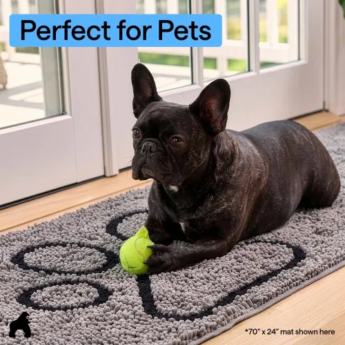 Miniatura 7 de GORILLA GRIP Soakstopper - Tapete ultra absorbente y antideslizante para las patas sucias de los perros, lavable a máquina, para cama y puerta