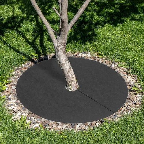 Miniatura 6 de MECCANIXITY Anillo de mantillo de árbol de 20.5 pulgadas, protector de árbol no tejido, cubierta de plantas para control de malezas, barrera redonda