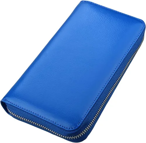 Miniatura 8 de Easyoulife Cartera de cuero genuino para mujer con tarjetero RFID seguro 36 ranuras