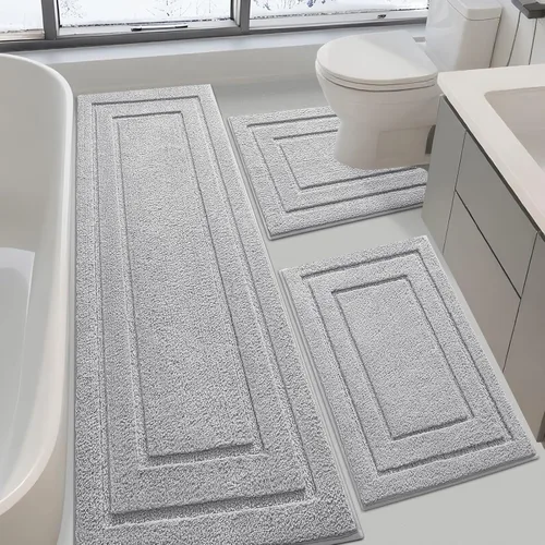 Miniatura 25 de IM HOME Bathroom Rugs, Ultra Soft Plush Fluffy Microfiber Absorbent Bath Mat, Non-Slip Backing, Machine Washable Bath Mats for Bathroom Floor, Tub