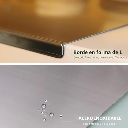 Miniatura 4 de Tablas de cortar de acero inoxidable para cocina, alfombrillas de corte para amasar, tabla de corte de metal para carne, frutas, verduras, pan