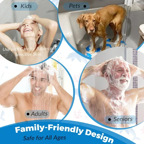 Miniatura 6 de S&X Calcomanías antideslizantes para bañera, peldaños adhesivos de delfín con agarre – Superficie texturizada de grano fino – Paquete de 12