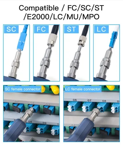 Miniatura 4 de ORIENTEK Sonda de inspección de fibra óptica TIP-600V con pantalla de probador de fibra de microscopio 400X Inspector de fibra óptica Limpieza