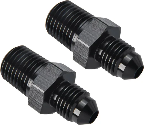 Miniatura 15 de 3AN macho Flare a 1/4 NPT tubo macho 90 grados codo adaptador unión aluminio negro