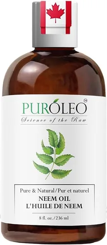 PUROLEO NEEM - Aceite de neem 100% puro y natural para uso multiusos, 8.0 fl oz (empaquetado en Canadá), neem extraído de NEEM Plante, libre de
