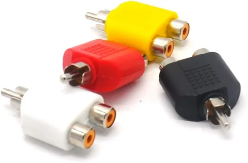 Miniatura 3 de Padarsey RCA - Adaptador divisor en Y, 2 hembras a 1 macho para audio y video, AV TV Cable Convert, pieza de 4