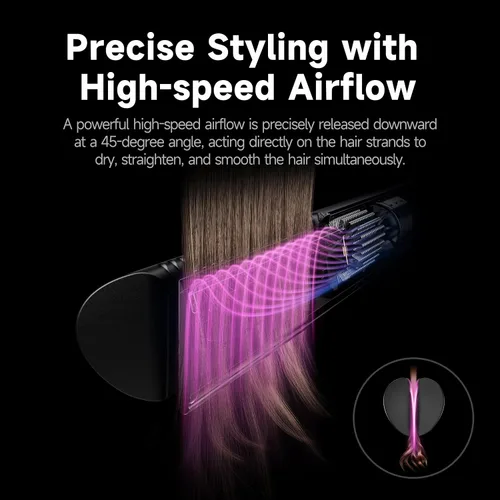Miniatura 8 de JELLYFISH Secador de pelo y alisador de aire, alternativa de cepillo secador de pelo para cabello largo, estilizador de soplado sin abrazadera