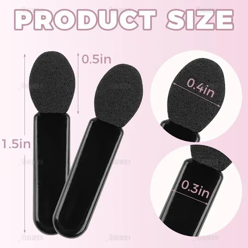 Miniatura 5 de AUEAR, Paquete de 50 pinceles desechables para sombra de ojos, aplicadores de esponja ovalada con punta ovalada, brocha de doble cara, herramienta