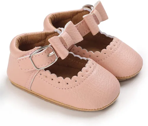 Miniatura 3 de LAFEGEN Zapatos de bebé para niña, antideslizantes, suela suave, de piel sintética, para bebé, Mary Jane, zapatos planos para primeros pasadores