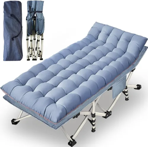 Miniatura 11 de Cuna de Camping con Colchón Cómodo Camas para Dormir Fácil de Montar Cama de Camping Resistente Cama Plegable Cama de Huésped con Bolsa de Transporte