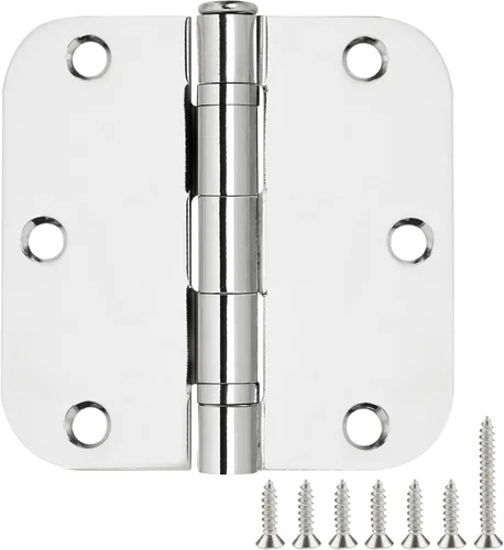 Miniatura 35 de Paquete de 12 bisagras redondeadas para puerta, con radio de 5/8 de pulgada, negro mate, 3.5 x 3.5 pulgadas Negro mate redondeado